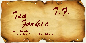 Tea Farkić vizit kartica